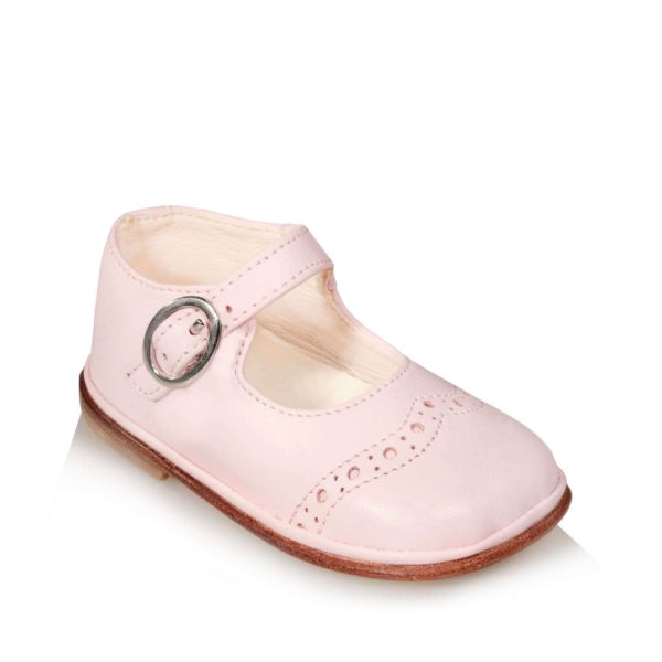 Ballerine Brogue rosa con cinturino