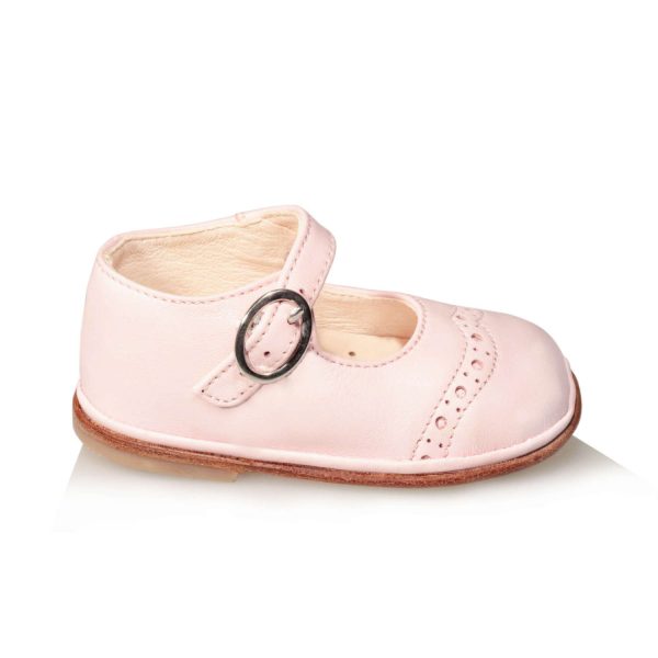Ballerine Brogue rosa con cinturino