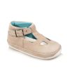 Scarpe con due occhi, in camoscio, suola in gomma, color celeste