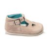 Scarpe con due occhi, in camoscio, suola in gomma, color celeste
