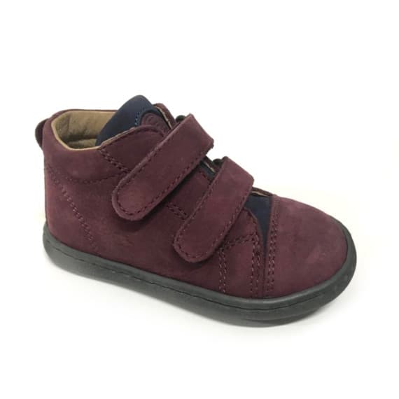 scarpa per bambini bordeaux con due strappi