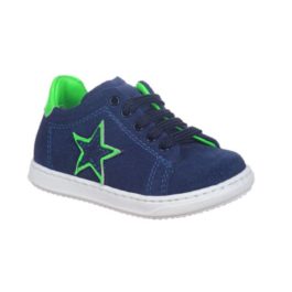 Sneakers da bambino con stellina e riporto verde fluo