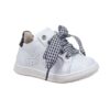 Sneaker bambina con laccio in tessuto bianco e nero