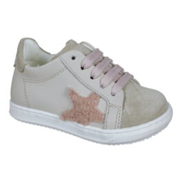Sneaker bambina in vitello bianco