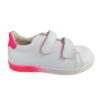 Sneaker da bambina bianco e fucsia fluo