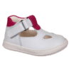 Scarpa bambina con due occhi bianco e fucsia